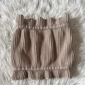 Tan Ribbed Knit Tube Top